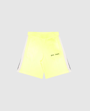 Palm Angels Детские желтые шорты Chambray Track с лампасами PBCL001S25FAB00112+