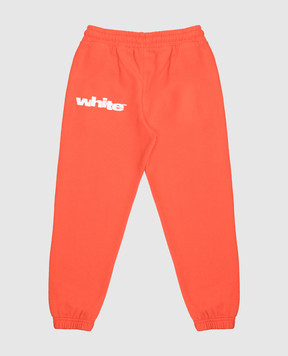 Off-White Детские оранжевые джогеры с логотипом OBCH001S25FLE002