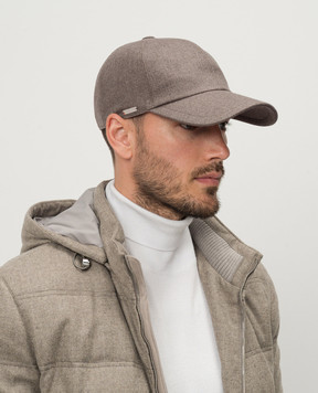 Enrico Mandelli Коричневая кепка из шерсти и кашемира CAP4013821