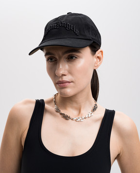 Palm Angels Черная кепка с вышивкой логотипа PWLB036S25FAB001