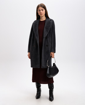 Max Mara Сіре двобортне пальто ROSETO з вовною альпаки ROSETO