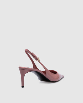 Dolce&Gabbana Рожеві шкіряні глянцеві слінгбеки з логотипом CG0805A1037