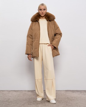 Max Mara Бежевий світшот MOGOL з фактурною монограмою MOGOL