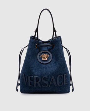 Versace Синяя сумка бакет бег La Medusa 10182971A04287