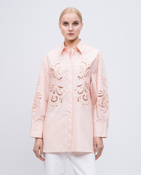 Twinset Рожева блуза з вишивкою рішельє 251TP2170