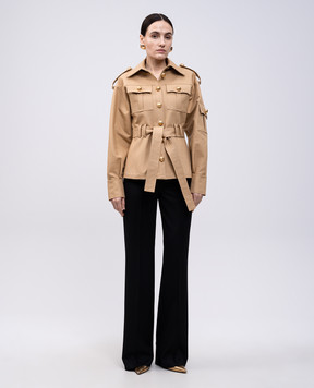 Giuseppe Di Morabito Milano Бежева куртка з кристалами на ґудзиках 04SSTO31404411