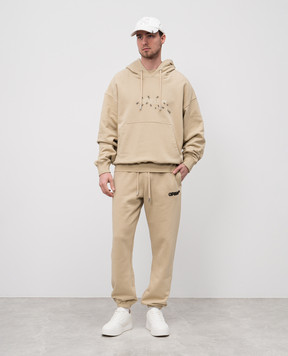 Off-White Бежево худи с принтом эмблемы Ants Arrow OMBB085S25FLE00N