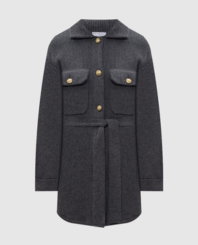 Brunello Cucinelli Сірий кардиган з вовни, кашеміру та шовку M16725116