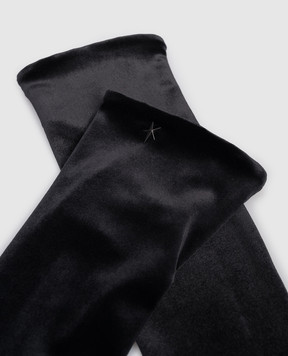 Thierry Mugler Чорні велюрові рукавички з емблемою 25F10GA00356025