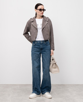 Babe Pay Pls Серая замшевая укороченная косуха 2516SUEDE