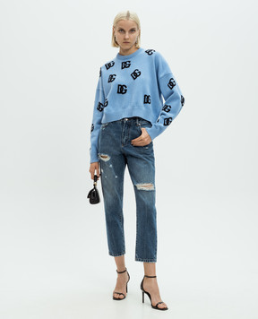 Dolce&Gabbana Сині джинси з проріхами FTC7BDG8LW3