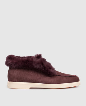 Santoni Фіолетові дезерти з нубуку на хутрі WUYA59712TISANTV