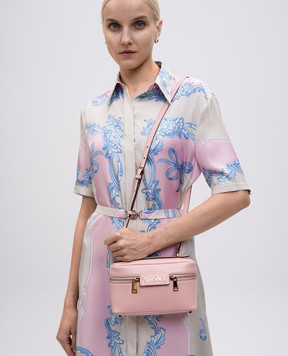 Versace Розовая кожаная сумка кросс-боди Tag с логотипом 10183001A13171