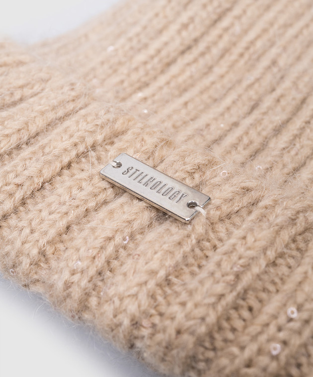 Stilnology Бежева шапка з паєтками LUREX зображення 4