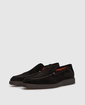 Santoni Чорні замшеві лофери MGDG17824SMOKSVU