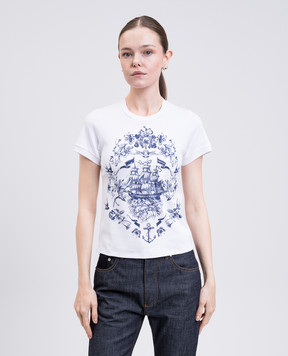 Alexander McQueen Біла футболка з принтом 840012QZAPC