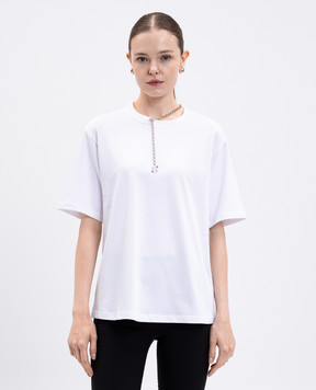 Max Mara Sportmax Белая футболка OBLATO с цепочкой OBLATO