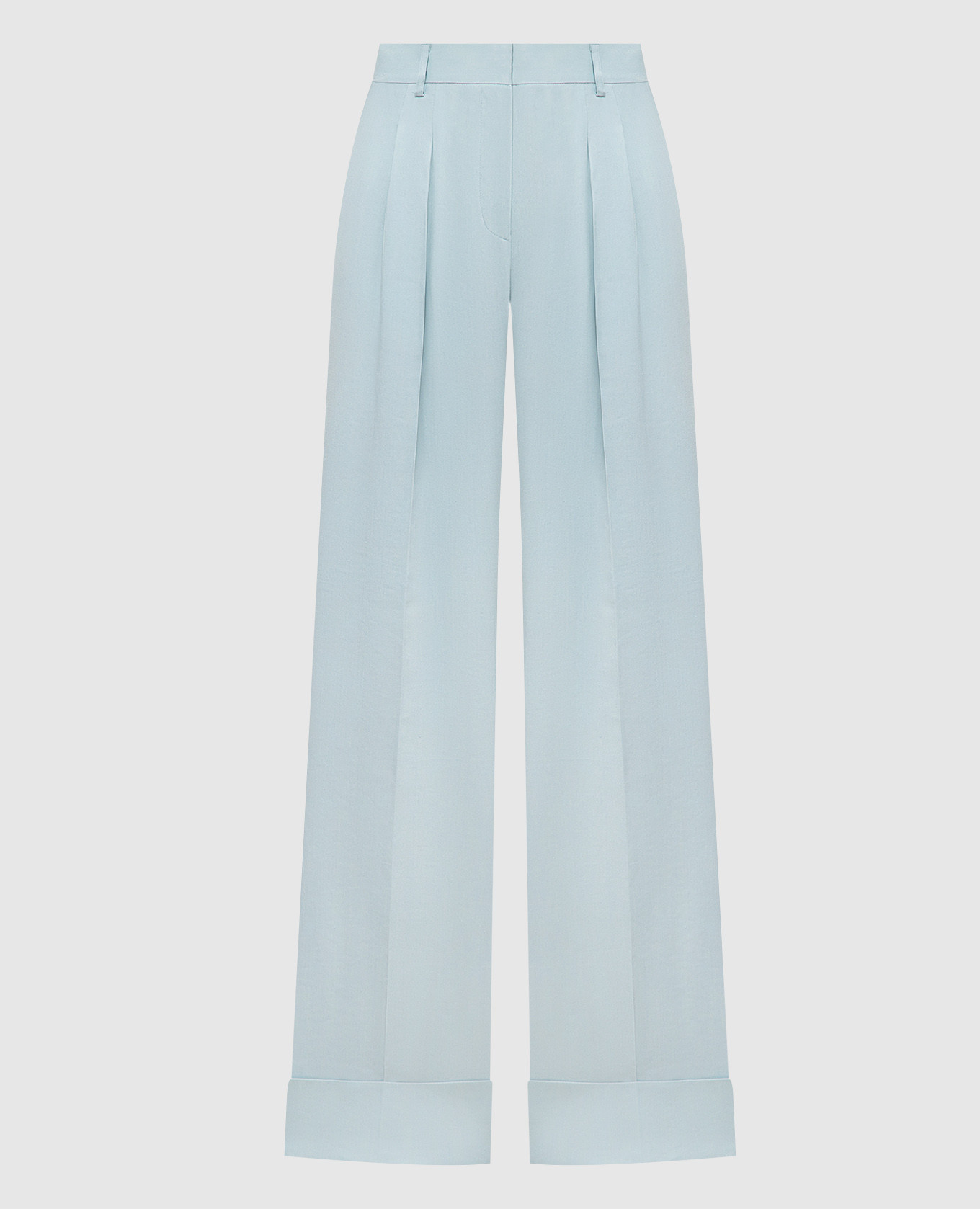 Blue Nathalie trousers with linen