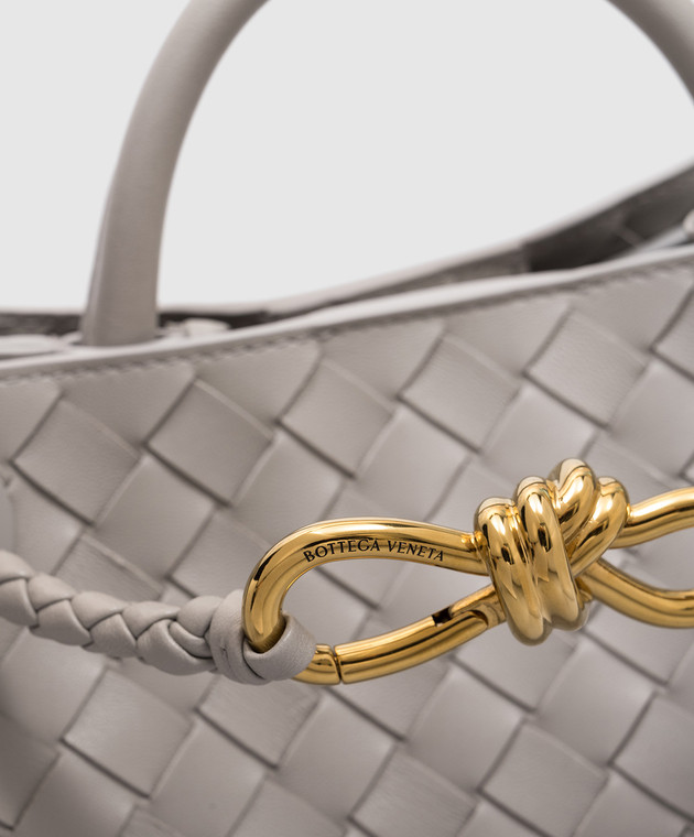Bottega Veneta Серая кожаная сумка-тоут Andiamo 766014VCPP1 изображение 5