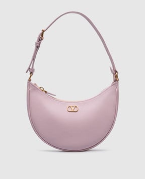 Valentino Рожева шкіряна сумка-хобо з металевим логотипом VLogo Signature 6W2P0AK3SNP