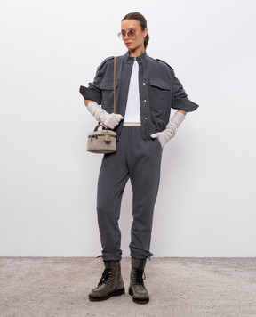 Brunello Cucinelli Серые меланжевые спортивные штаны MN05NSO199