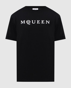 Alexander McQueen Чорна футболка з логотипом 828420QTADD