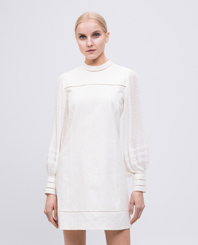 Twinset Бежева сукня міні з льоном 251TP2061
