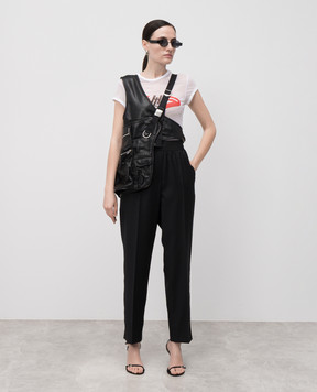 Helmut Lang Белый топ из сетки с принтом P02HW505