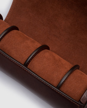 Brunello Cucinelli Коричневый кожаный футляр для часов MWCIU161