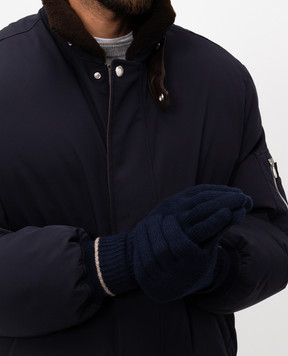 Brunello Cucinelli Синие перчатки из кашемира M2293118
