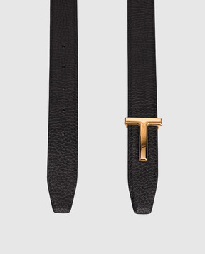 Tom Ford Черный кожаный ремень с монограммой логотипа WB207LCL156G