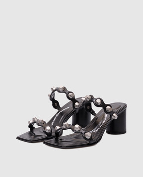 Alexander Wang Черные кожаные мюли Rexa с заклепками 30125S012