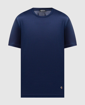 Bertolo Cashmere Синяя футболка с эмблемой 000252001912