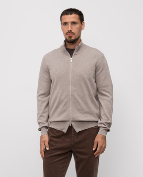 Brunello Cucinelli Бежевий кардиган з кашеміру M2200106