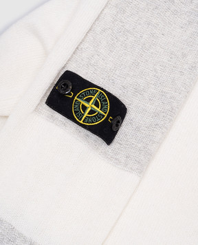 Stone Island Дитячий білий джемпер з вовною та кашеміром з патчем логотипа 8116521Z21012