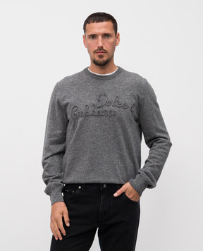 Dolce&Gabbana Сірий джемпер з вовни з логотипом GXX01ZJDVDE