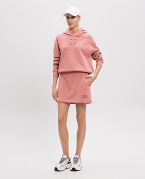 Dolce&Gabbana Рожеве худі з монограмою логотипа F9S47ZGDCX0