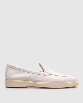Santoni Белые кожаные лоферы WUYA71436TISSWKA