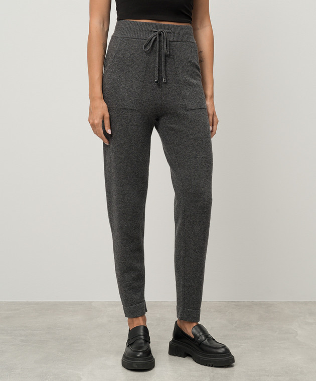 Max Mara Серые спортивные штаны OPERA из шерсти и кашемира OPERA изображение 3