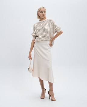 Twinset Бежева спідниця міді з ланцюжком Oval T 242TP2084