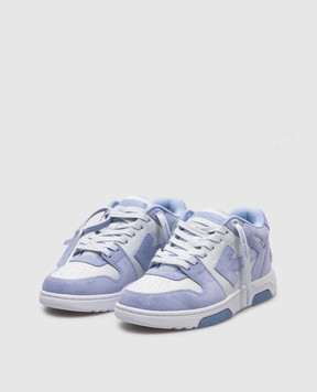 Off-White Блакитні шкіряні кросівки Out Of Office OWIA259S25LEA006