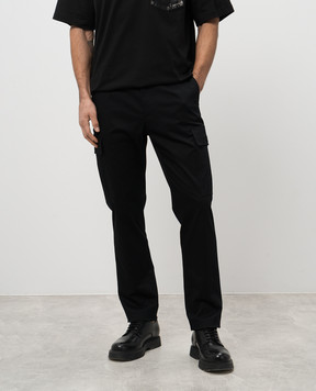 Dolce&Gabbana Чорні штани карго з логотипом GP0Y1TFUFL3