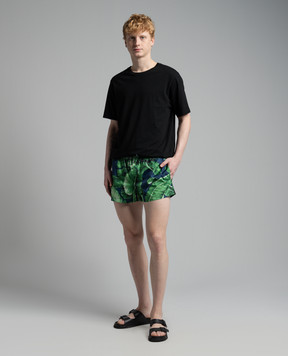 Dolce&Gabbana Сині шорти для плавання в принт banana tree M4A06TISMF5