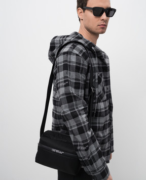 Off-White Чорна сумка з принтом логотипа OMNQ081C99FAB001
