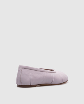 Maison Margiela Фиолетовые кожаные балетки с вырезом Таби S58WZ0127P6378