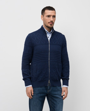 Brunello Cucinelli Синий кардиган в узор. M28505116