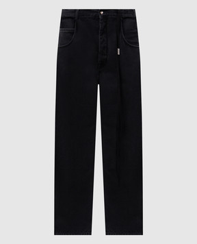 Ann Demeulemeester Чорні джинси з ефектом потертості B0010309FA039