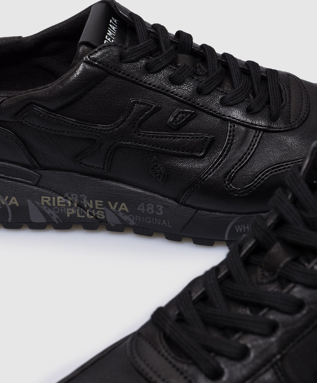 Premiata Черные кожаные кроссовки MICK MICK7108 изображение 5