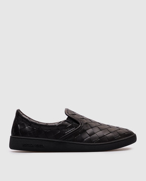 Bottega Veneta Черные кожаные слипоны Intrecciato 775320V3HB0