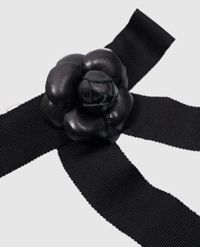 LELET NY Черная булавка Jenna rosette grosgrain petite в виде банта с цветком LELRES231689BB